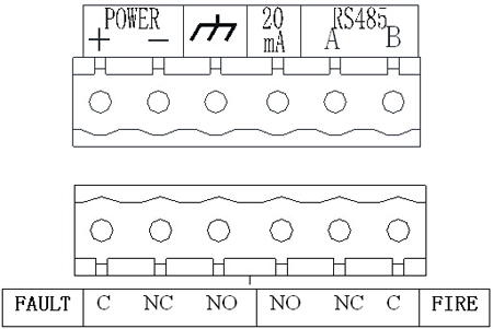 JTGB-HW-BK51Ex/IR3點(diǎn)型紅外火焰探測(cè)器接線端子圖